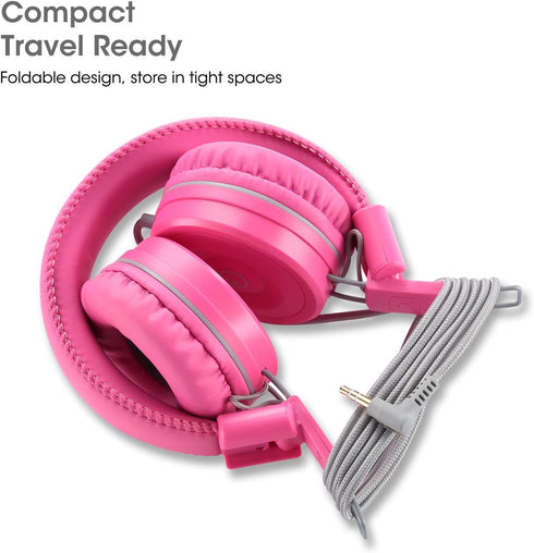 Shop noot Kids Headphones K22: Foldable Stereo, Tangle-Free 5ft Cord, 3.5mm Jack, On-Ear for iPad, Kindle, Travel,
