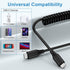 3ft Retractable USB C to C Car Charger Cable for iPhone 15 Pro Max, Coiled Fast Charging Cord for Samsung