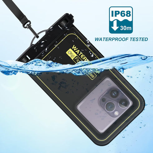 Large Floating Waterproof Phone Pouch, Friendly Float Water Proof Cell Phone Dry Bag for iPhone Samsung Galaxy Google,