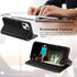 Belemay 15 (6.1-inch) Case Compatible with iPhone Wallet Case-Genuine Leather-RFID Blocking Card Holders-Shockproof TPU