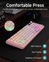 EWEADN V102 98 Wired Keyboard, Keys Creamy Gaming Keyboard with Number Pad, Display Screen & Media Knob RGB Silent