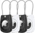 HATALKIN Compatible with Apple AirTag Holder, 4 Pack IPX8 Waterproof Secure Holder with Wire Cable Keychain for Luggage