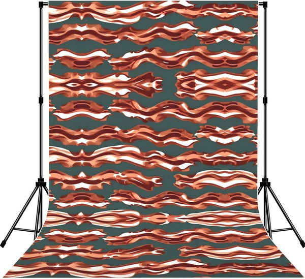 YQxwJL Bacon Pattern Print Studio Backdrop, Large Photo Backdrop for Professional Photography Studio