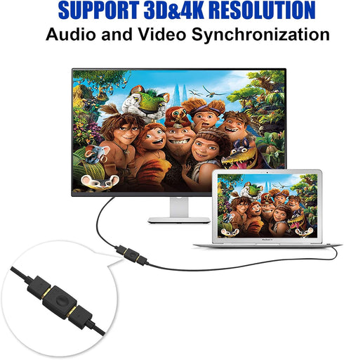 VCE HDMI Coupler, 2-Pack HDMI Female to Female Connector, 3D 4K HDMI Extension Adapter