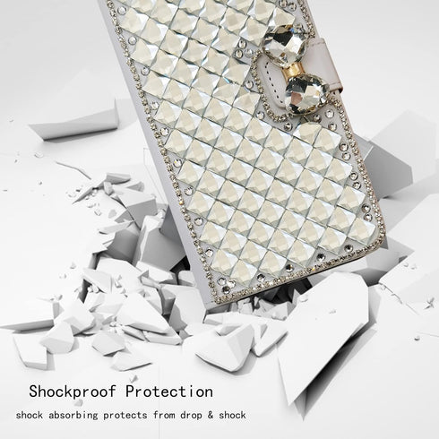 Omio Luxury Glitter Bling Diamond Card Holder Case for iPhone 11, Shiny Rhinestone Crystal Bowknot Shockproof