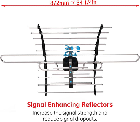 cekay 8K, 4K, 1080P UHD-8905) Outdoor HDTV Antenna Supports HD for Smart and Older TVs, VHF UHF, Weather-Resistant