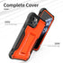 ExoGuard Rubber Shockproof Full-Body Case for iPhone 11 Pro with Built-in Screen Protector and Kickstand (Orange)