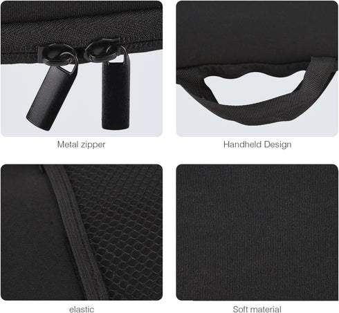 Soft Carrying Case for Logitech K400 Plus Wireless Touch, Portable Protection Sleeve Pouch with Handle Strap, Black
