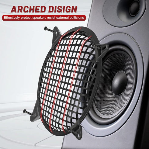 12" Car Audio Speaker Grill Cover: Subwoofer Metal Mesh-Waffle Grill Cover Protector with Rubber Frame (Pack of 2)