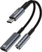 USB C to 3.5mm Headphone and Charger Adapter, 2-in-1 Dongle Cable for Galaxy S22 S21 S20 Ultra Note 20 10