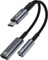 USB C to 3.5mm Headphone and Charger Adapter, 2-in-1 Dongle Cable for Galaxy S22 S21 S20 Ultra Note 20 10