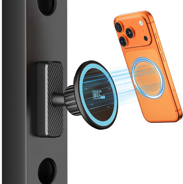 welvath Dual Magnetic Phone Holder for Gym, Workout, Kitchen or Any Metal Surface,