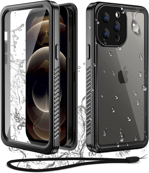 WIFORT Waterproof Case for iPhone 12 Pro - Built-in Screen Protector, Water Resistant Cover, Protective Drop Protection