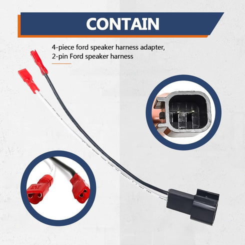 4 Pack 72-5600 Speaker Harness, Car Front Rear Door Speakers Adapter Connector for Ford F150 F250 Escape Mustang