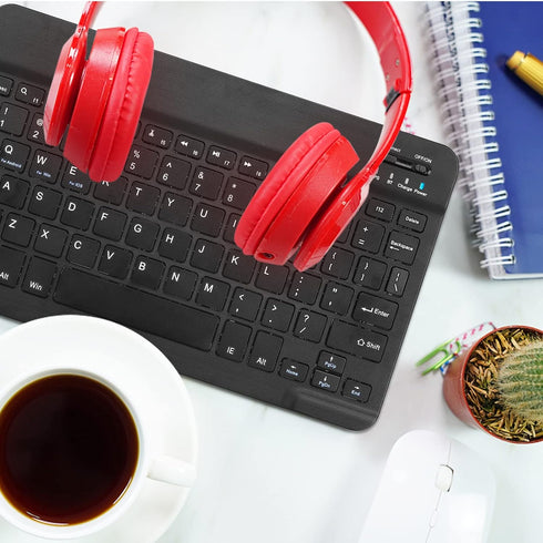 Ultra-Slim Bluetooth Rechargeable Keyboard for BLU M8L 2022 and All Bluetooth Enabled iPads, iPhones, Android Tablets