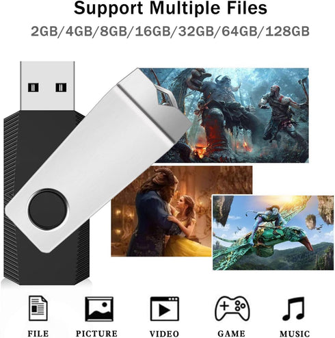 Wooolken 4GB 2 Pack, 2.0 Flash Drive USB Thumb Drives Memory Stick with LED Light and Lanyards for Storage and Backup