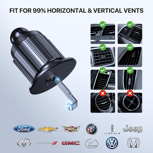 Car Phone Holder Mount, Upgraded Vent Clip, Universal Phone Holders for iPhone, Samsung, 4.0-7.0 inches