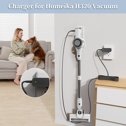 26.5V Charger for Homeika Cordless Vacuum Cleaner, Power Supply Replacement for Homeika H320