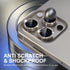 Choiche 9H Tempered Glass Camera Lens Protector for iPhone 15 Pro/Pro Max, Glitter-Titanium with Metal Ring Decoration.