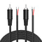 Pixelman 18AWG 6ft RCA Plug Speaker Wire, 2Pcs, RCA Male Plug to Bare Wire, Audio Adapter Cable for Stereo Speakers