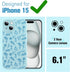 OOK Cute Flower Design Case for iPhone 15, Soft TPU Camera Lens Protective Cover - 6.1 Inch Blue