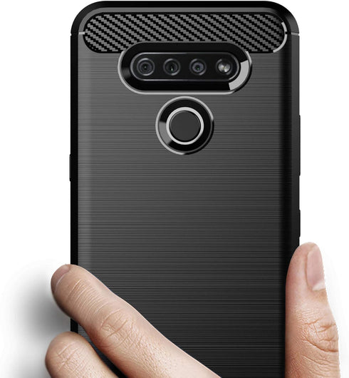 Osophter LG K51 Case, LG Reflect Case, Shock-Absorption Flexible TPU Rubber Protective Cover, Black