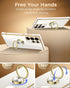 Miss Arts Luxury Bling Phone Case for Samsung Galaxy S22 Ultra, Ring Holder Stand, Cute Soft TPU Cover for Women Girls