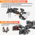 Double Clamp Mount Bracket with 360° Ballhead Magic Arm, Super Clamp for Umbrella, Tripod, and Light Stand
