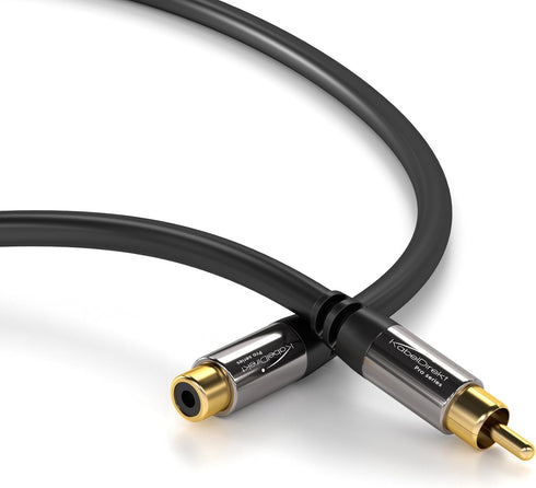 KabelDirekt RCA Extension Cable - 6ft, Break-Resistant Lead for Brilliant Sound Quality