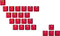 Rubberized Keycap Set, Double Shot Translucent, ABS + TPR, OEM Profile for Mechanical Gaming Keyboard, Red, 23 Keys