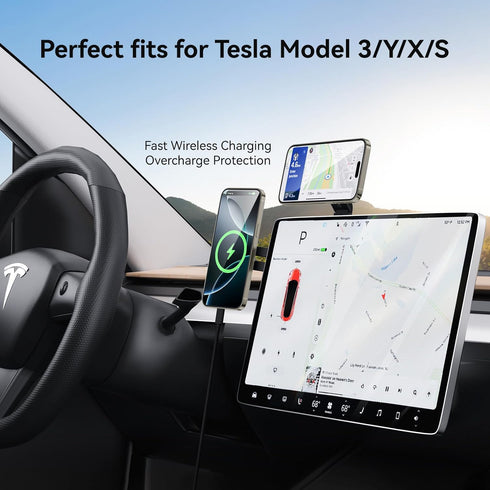 MAGDIGITEH 15W 17/16/15/14/13/12 Laptop Phone Holder, Magnetic Phone Stand Fast Wireless Charger for MagSafe for iPhone