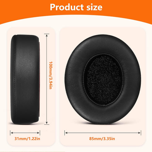 Replacement Ear Pads for Beats Studio 2/3 Headphones, Noise Cancelling Foam, Soft Protein Leather (Black)