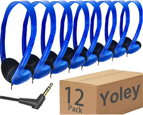Classroom Headphones Bulk 12 Pack Class Set for School Students Kids and