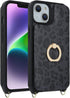 iPhone 13 Case with Card Holder for Women, Phone Case with Strap, Crossbody Lanyard, Ring Stand, Snap Clasp, Cute