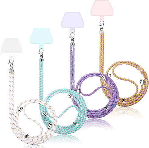 Weewooday 4 Pcs Universal Cell Phone Lanyard, Around The Neck Phone Strap Crossbody for Most Mobile (Bright Color