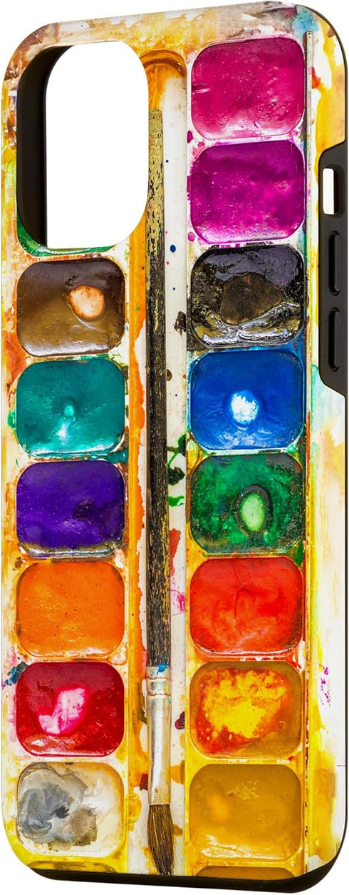 iPhone 15 Pro Max Watercolor Paints Palette And Paintbrush Painter Artists Case