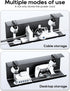 NODOCA No Drill Under Desk Cable Management Tray, 17'' Wire Organizer, Punch-Free Clamp on, Black