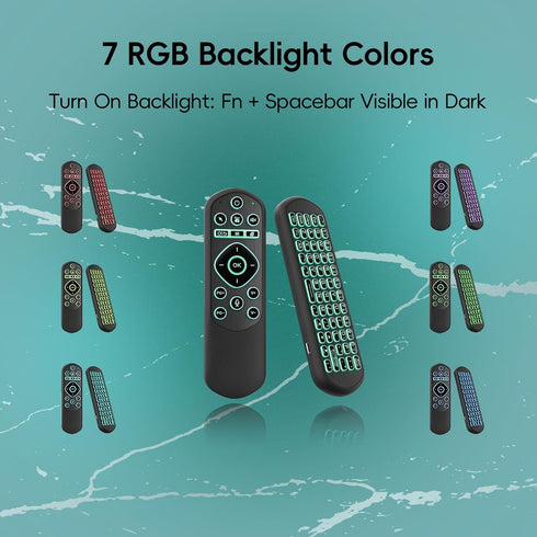 iPazzPort 2.4G T95 X96, Backlit Remote Control with Keyboard for TV Box, Air Mouse Remote for Android TV Box MXQ