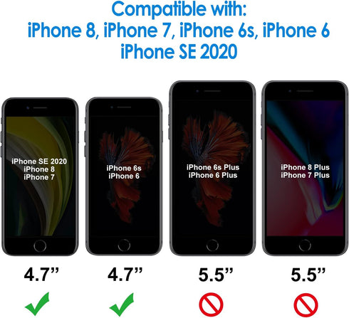 JETech Screen Protector for iPhone SE 3/2 (2022/2020 Edition), iPhone 8/7/6s/6, 4.7-Inch, Tempered Glass Film (2-Pack)
