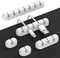 Cord Organizer Cable Management for Desk, 5 Packs White Clips and Self-Adhesive Holder