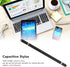 Active Stylus Pens for Touch Screens, 3 in 1 Accurate Positioning Fine Point Stylus, Universal Capacitive Stylus with 2 Fiber Nibs for Mobile Phone Tablet Smart Device(Black)