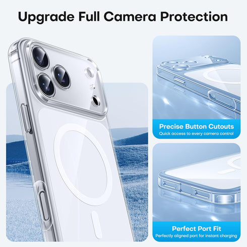 TAURI 17 17 Original Design for iPhone Pro Case, Compatible with MagSafe with Screen Protector, Anti-Yellowing