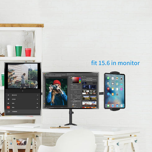 Pholiten Universal VESA Mount Adapter for Tablets, 2-in-1 Laptops, & 15.6 inch Portable Monitors, Adjustable Holder