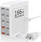 166W GaN 10-Port USB C Charging Station, PD20W QC18W Fast Charging Wall Charger for iPhone 15/14/13/12/11