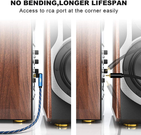 EMK 10Feet RCA Cable Male to Male Digital Coaxial Audio Cable for Subwoofer, TV, Sound Bars