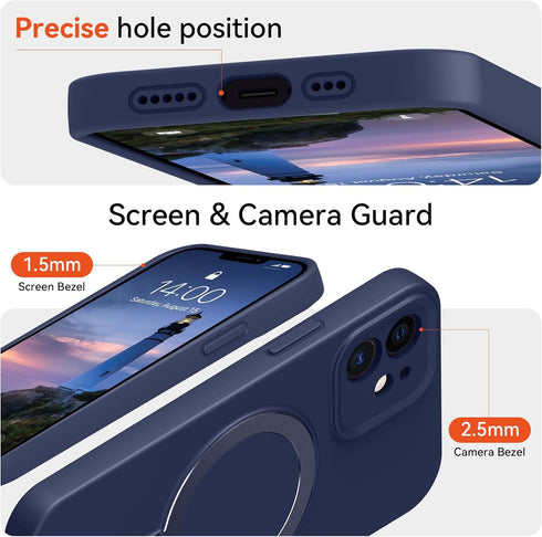 Vanxiliiy 12 12 6.1" Compatible with iPhone Case with Stand, Slim Premium Liquid Silicone Phone Cases for iPhone