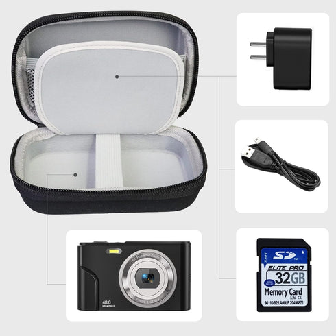 Digital Camera Carrying Case, Protective Bag Compatible with VAHOIALD/IWEUKJLO/Zostuic/CAMKORY/BEVLXNIV/Kodak Pixpro