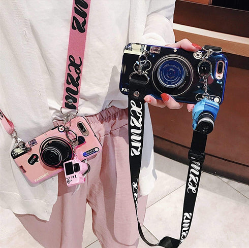 yandi Cute iPhone Case Compatible with iPhone 13 Pro Max (6.7 inch) with Lanyard, Bling Lightweight Soft TPU Cover in