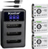 Kastar 3 Pack Battery and LCD Triple USB Charger Compatible with Sony Bluetooth Laser Mouse VGP-BMS77 Battery, Sony