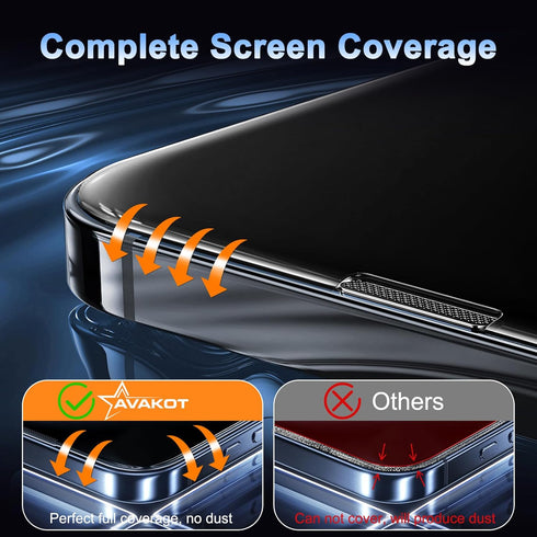 avakot 2 Pack Tempered Glass Screen Protector for iPhone 11 Pro Max 6.5 inch, HD Clear Full Coverage with Easy Install